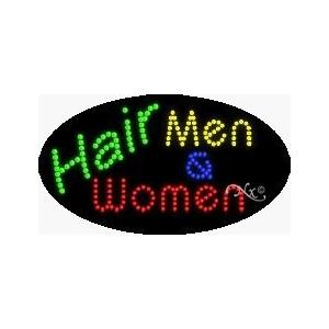 LED Hair Men & Women Sign for Business Displays | Flashing Oval Electronic