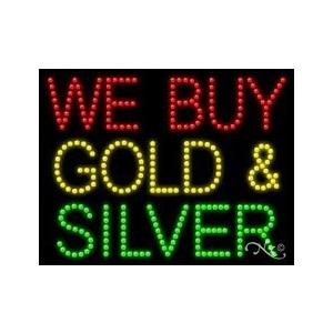 LED　We　Buy　Gold　for　Silver　Sign　Business　Displays　Rectangle　Electronic
