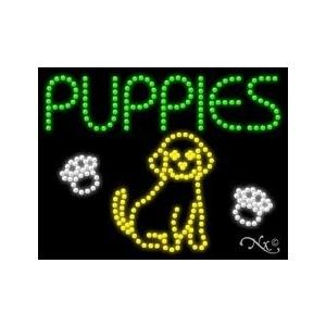 LED Puppies Sign for Business Displays Rectangle Electronic Light Up Sign