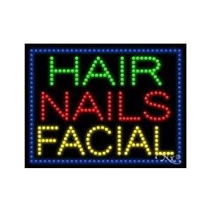 LED Hair Nails Facial Sign for Business Displays Rectangle Light Up Sign