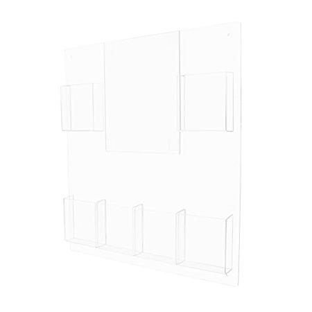 マーケティングホルダー 壁掛けサイン&三つ折り 7ポケット パンフレットフライヤーホルダー パンフレットディスプレイ 2個セット