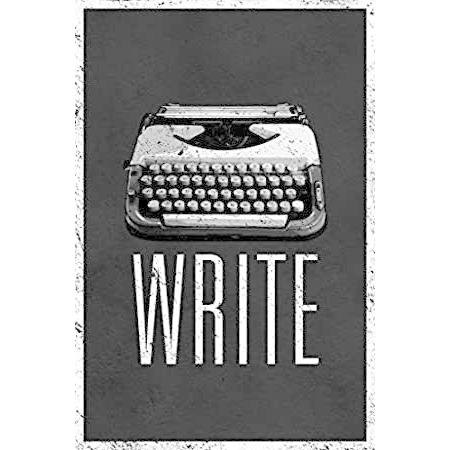 書き込みレトロマニュアルタイプライター 白黒 著者 ライター ポスター ライティング ラミネート ドライイレース ウォールポスター 12x18
