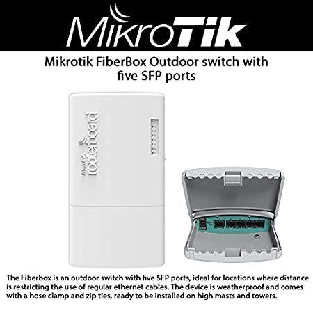 MikroTik FiberBox アウトドアスイッチ 5ポートSFP付き - S-RJ01銅モジュール1個 (CRS105-5S-FB)