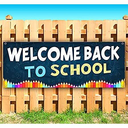 Welcome Back to School 13 oz Banner Non-Fabric Heavy-Duty Vinyl Single-