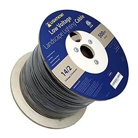 Lightkiwi L6008 14AWG 2導体14/2 直埋設ワイヤー 低電圧風景照明用 500フィート