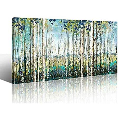 Large Wall Art Decor Green View White Birch Forest Canvas Painting Nature P