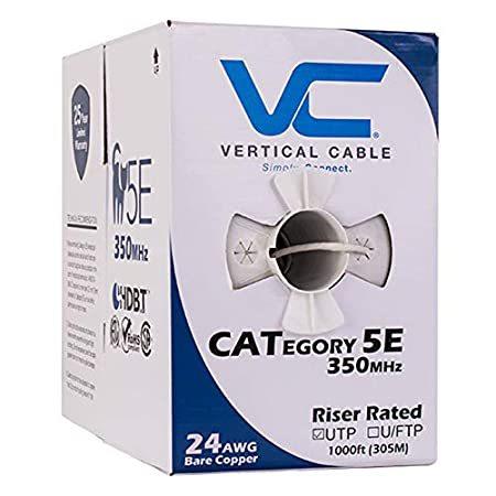 【30％OFF】 Cat5e, Cable Vertical 350 Wh 1000ft, Copper, Bare Solid 8C 24AWG, UTP, MHz, その他PCパーツ