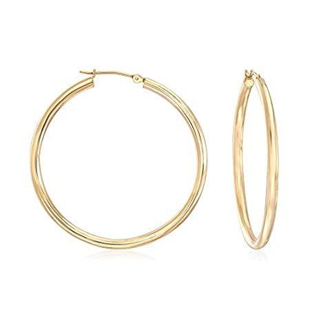 Ross-Simons 2.5mm 14kt イエローゴールド フープピアス 1 1/2インチ