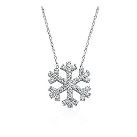 MyUV 925スターリングシルバー ネックレス 雪の結晶