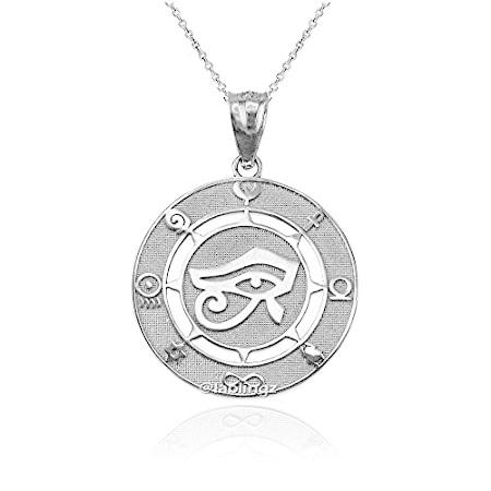 LA BLINGZ 14K ホワイトゴールド ホルスの目 幸運のお守り ネックレス ゴールド(40392円)