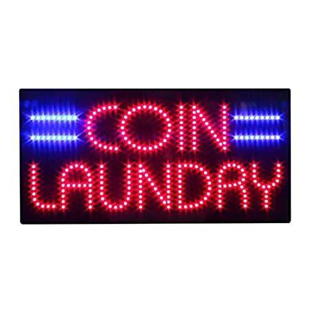 Coin Laundry Sign for Laundry Service, Super Bright Electric Advertising Di