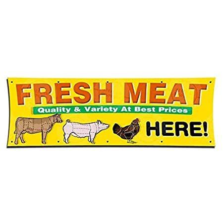 Fresh Meat Quality  Variety at Best Prices! Banner (4ft X 8ft) Butcher Del