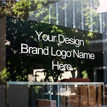 P&L ARTカスタムサイン、ビジネスウィンドウグラフィックデカールアウトドア、パーソナライズサインロゴ広告ステッカー、穴あきシースルー28x40イン