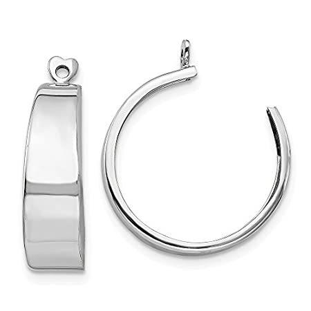 14K White Gold Polished Hoop Earring Jackets