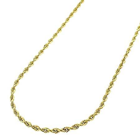 Verona Jewelers 14K Gold 1.5MM Diamond Cut Rope Chain Necklace for Men and