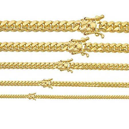 Miami Cuban Link Chain Or Bracelet - 14k Gold Plated Real Solid 925 Silver