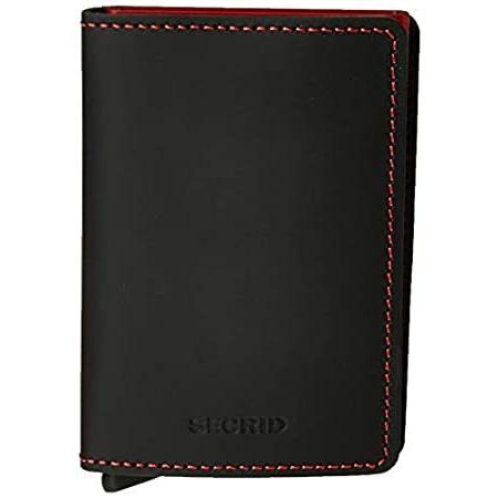 SECRID - Secrid スリム財布 本革マットレザー RFIDセーフカードケース 最大12枚のカード用 (ブラックレッド)
