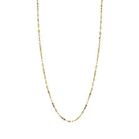 14K ソリッドゴールド 2.0mm ダイヤモンドカット ミラーチェーンネックレス - お好きな色をお選びいただけます - ユニセックスサイズ 16イ