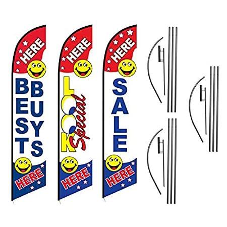 Best　Buys　Look　Flag　Here　Sale　Kits　Inc　Special　Package,　Feather　Advertising