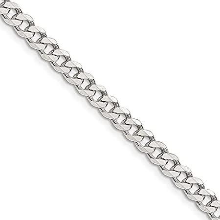 Black Bow Jewelry 4.5mm スターリングシルバー ソリッドクラシックカーブチェーンネックレス