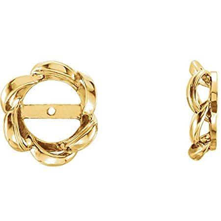 14k Yellow Gold 7mm ID Earring Jackets for Women