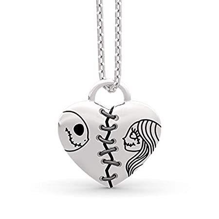 Jeulia Jack Skellington and Sally ネックレス 925スターリングシルバー 「The nightmare Before