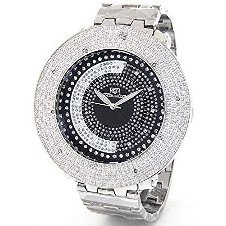 ファッションの Super Techno Diamond Watch Mens Genuine Diamond Watch Oversized Silver Case 腕時計