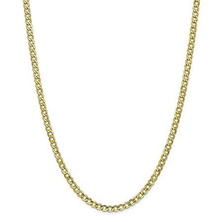10k Yellow Gold 4.3mm Curb Cuban Link Chain Necklace - with Secure Lobster
