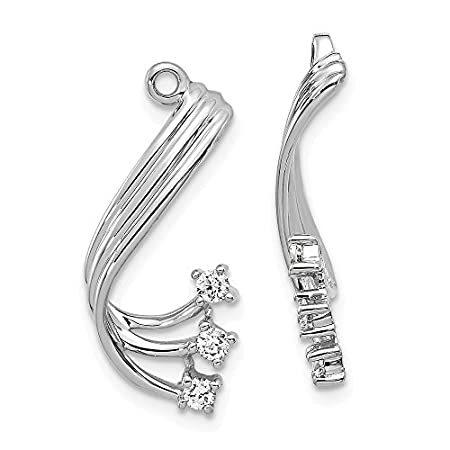 Solid 14k White Gold Diamond earring jacket - 22mm x 10mm (.21 cttw.)