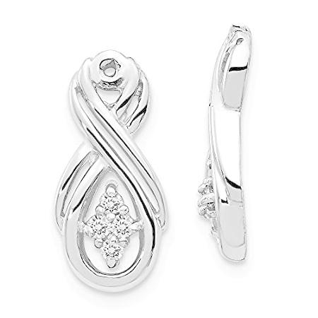 Solid 14k White Gold VS Infinity Love Knot Symbol Diamond Earring