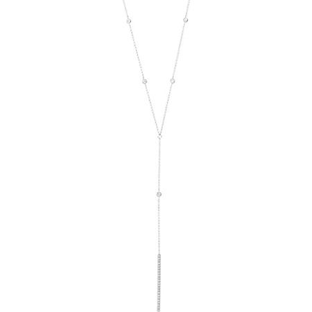 【完売】  CTW 1/3 Gold White 14K Diamond"Y" Necklace Accented"Y" Necklace 15-17" ネックレス、ペンダント