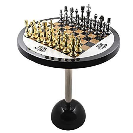 RoyalChessMall　Minimalist　Brass　Board　Chess　Pieces,　Metal　Tabl　Luxury　and