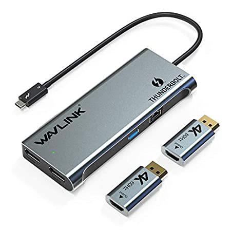 WAVLINK デュアル 4K@60Hz DisplayPort/HDMI Thunderbolt ミニドック USB 3.0 ギガビットイーサネット