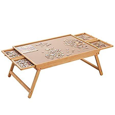パズルボード パズルテーブル パズルテーブル 大人とティーン向けパズルテーブル パズルボード ストレージパズル 木製プラトーラウンジャー カバー付き