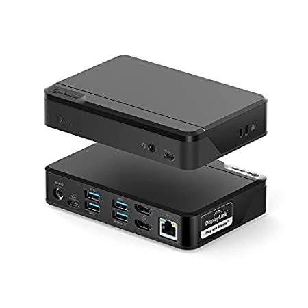 ALOGIC ユニバーサル ツイン HD プロドッキングステーション 85W 電力供給 USB C  A互換性 デュアルディスプレイ 1080p