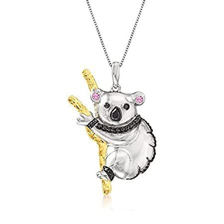 Ross-Simons 0.50 ct. t.w. Black Spinel and .20 ct. t.w. Pink Sapphire Koala