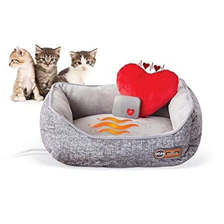 ペット用品K&H PET PRODUCTS Mother's Heartbeat Heated Cat Bed with Heart Pillow Heartb