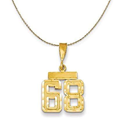 【驚きの値段で】 Sm Varsity, Gold, Yellow 14k Jewelry Bow Black D/C In 68-24 Number Necklace ネックレス、ペンダント