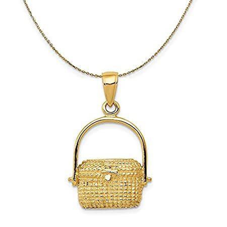 Black Bow Jewelry 14k Yellow Gold Large 2D Nantucket Basket Necklace - 24 I