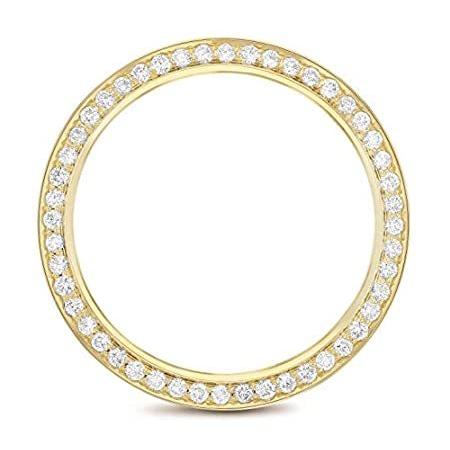 Midsize 1CT Bead Set Diamond Bezel with Double Cut Inside Compatible with R