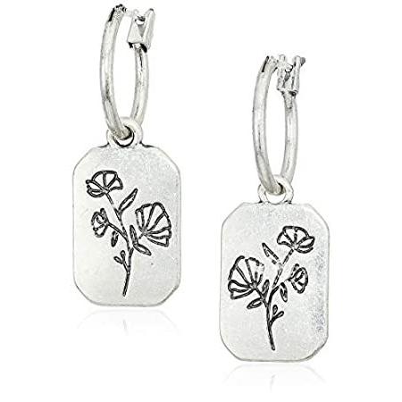 Lucky Brand フローラルタグフープイヤリング シルバー ワンサイズ (JWEL4759)