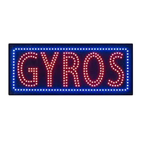 LED Gyros Open Sign, Super Bright Electric Advertising Display Board for Gy