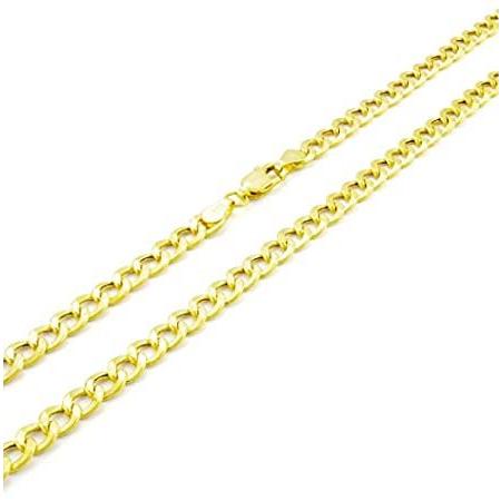 Nuragold 14k Yellow Gold 4mm Cuban Curb Link Chain Pendant