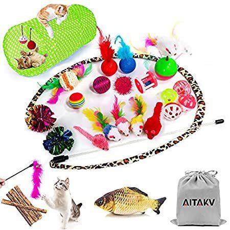 29 PCS Cat Toys Kitten Toys Assortments,Variety Catnip Toy Set Including 2