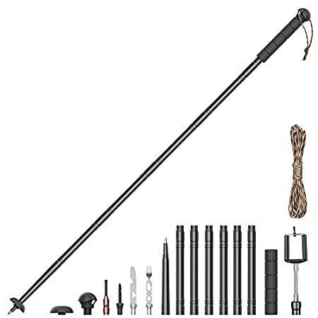 WILDGAMEPLUS 52.5インチ 多機能 調節可能 トレッキング ポール アウトドア ギア ハイキング 足 ウォーキング キャンプ 森 ジャン