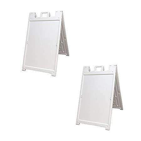 Plasticade　Deluxe　Signicade　Folding　Sided　Stand,　Portable　White　Double　Sign