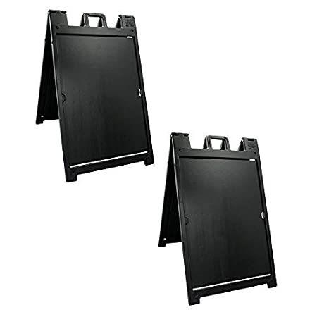 Plasticade Deluxe Signicade Portable Folding Double Sided Sign Stand, Black