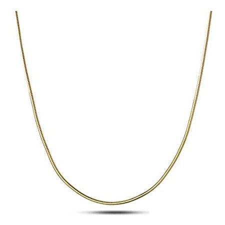 何でも揃う Pori Jewelers 複数の長さをご用意 - スネークチェーンネックレス ダイヤモンドカット 0.6mm ソリッドイエローゴールド 14K イヤリング