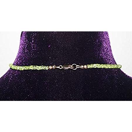 LOVEKUSH Peridot Roundel Choker Necklace 4 to 4.5 mm Code- WAR6006