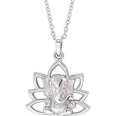 Solid 925 Sterling Silver Ganesha Charm Pendant Chain Necklace Adjustable 1
